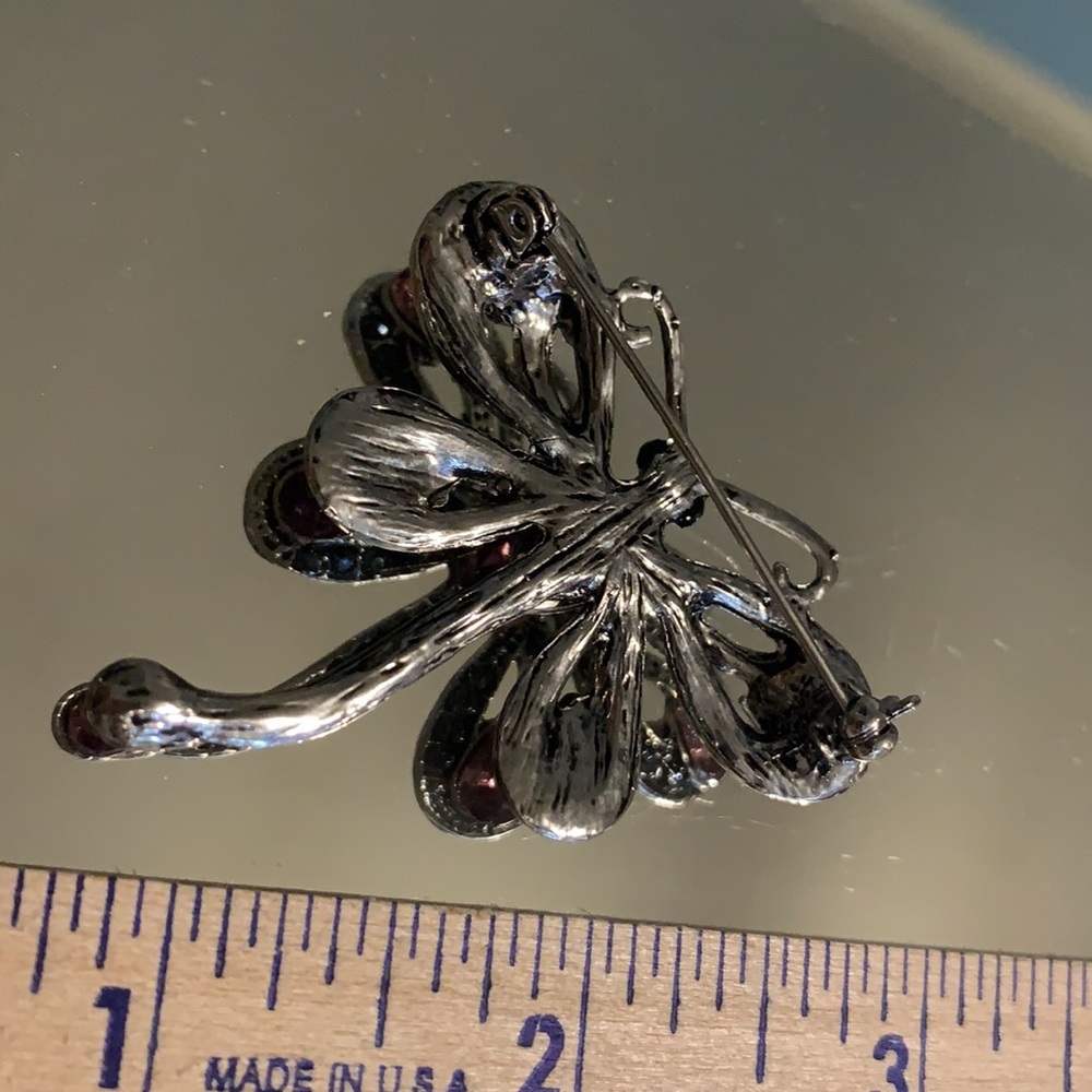 Vintage Rhinestone Brooch Dragonfly - Picture 3 of 3